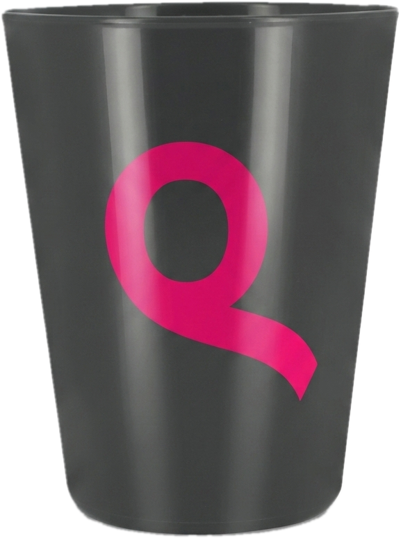 Vaso reutilizable SmartCup con la Q rosa de SeQreto